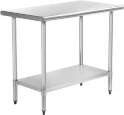 Commercial Work Stainless Steel Metal Adjustable Table Foot For Restaurant Home Kitchen Hotel, 24Wx36L, Silver