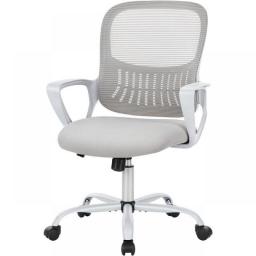 SMUG Ergonomic Office Chair Computer Gaming With Arms, Home Desk With Wheels, Mid-Back Task Rolling With Lumbar Support