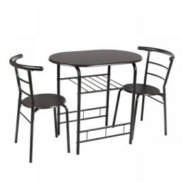 Mainstays 3-Piece Metal Wood Dining Set, Include 1 Table And 2 Chairs - Multi Colors, White And Beech Color (2 People Seating