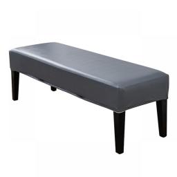 Elastic Bedroom Home Decor Dining Room PU Leather Soft Stretch Washable Bench Cover Furniture Protector Kitchen Waterproof Chair
