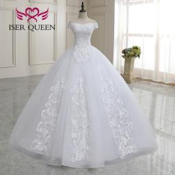 Cap Sleeves Beautiful Beading Lace Wedding Dress  Plus Size Quality Ball Gown Embroidery Bride Dresses Women WX0184