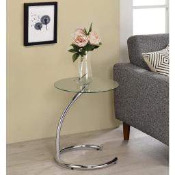 Kings Brand Furniture - Chrome With Glass Modern Accent Side End Table