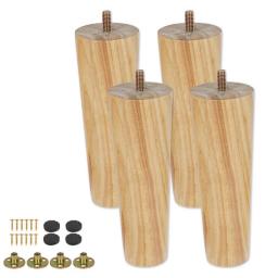 4 Set Wooden Furniture Legs Kit 8/15/20cm Height Replacement Furniture Feet Heavy Duty Table Legs Straight Sloping Sofa Legs