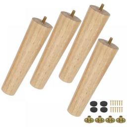 Solid Wood Furniture Legs Kit 8/15/20cm Height Furniture Feet Sloping Cone Sofa Bed Cabinet Table And Chair Replacement Sofa Leg
