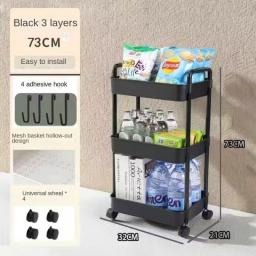 Mobile Storage Rack Trolley Kitchen Bathroom Bedroom Multi Storey Snacks Storage Rack With Wheels Organizer Home Accessories