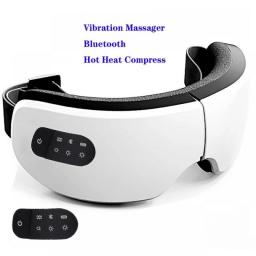 Eye Massager Smart Eye Mask Vibrator Hot Compress Bluetooth Musice Eye Care Heating Fatigue Relief Foldable Device USB Charging