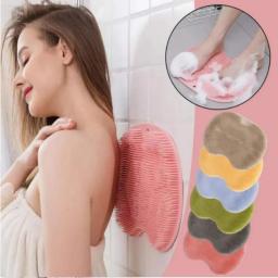Lazy Shower Foot Wash Brush Rub Back Sucker Brush Foot Massage Pad Non-Slip Bath Pad Easy Clean Body Care Wash Mat Bathroom Tool