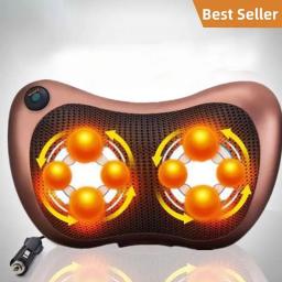 Shiatsu Back And Neck Massager - 3D Deep Tissue Kneading Massage Pillow With Heat For Back Pain, Muscle Aches, Chairs And Cars