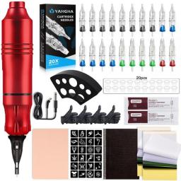Professional Tattoo Machine Pen Kit With Cartridges Needles Inks Rotary Tattoo Machine Set  For Permanent Makeup Beginner Kit