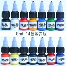 14Color/set 8ml/bottle Brand Professional Tattoo Ink Kits For Body Art Natural Plant Micropigmentation Pigment Colour Set Hot