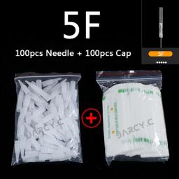 100PCS 1R 3R 5R 5F 7F PMU Needles + Needle Tips Disposable Sterilized Professional Tattoo Needles For Permanent Makeup Eyebrow