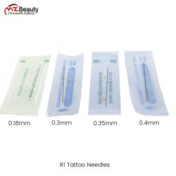 Disposable R1Tattoo Needles 1RL Single Round  For Eyebrow Eyeliner Lips Permanent Makeup Machine 0.3mm 0.35mm 0.4 Tattoo Agulhas