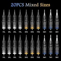 Disposable Tattoo Cartridges Needle 10/20pcs Mixed Sizes Semi-Permanent Eyebrow Lip Makeup Needles For Tattoo Machine Pen