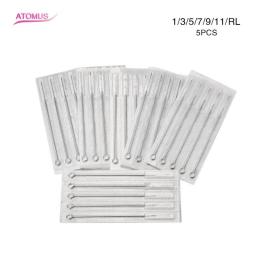 5pcs Tatto Supply Assorted Sterilized Tattoo Needles 1/3/5/7/9/11RL Free Shipping Agujas Microblading Naalden Permanent Makeup