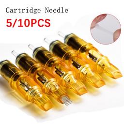 5/10pcs Yellow Dragonfly Tattoo Cartridge Needle 1 3 5 7 9 11 13 14 15 RL RM RS M1 For Tattoo Machine Pen Needle Accessories
