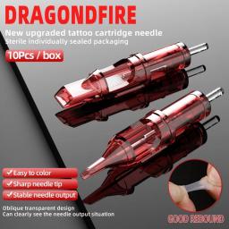 DRAGONDFIRE Tattoo Cartridge Needles RS RL RM M1 Makeup Permanent 10Pcs With Membrane Safety Cartridges Disposable Tattoo Needle