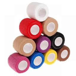 12pcs Non-woven Fabrics Tattoo Grip Cover Disposable Self-adhesive Elastic Bandage Handle Supply 2.5*5cm/ 4.5*5cm Mixed Colors