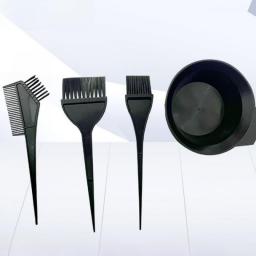 4Pcs Black Hair Dyeing Accessories Kit Hair Coloring Dye Comb Stirring Brush Color Mixing Bowl DIY Hair Styling Disposable Tool