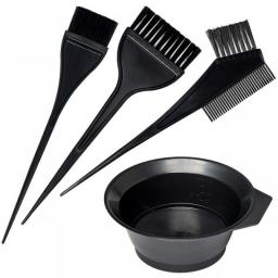 4Pcs/Set Black Hair Dyeing Accessories Kit Hair Coloring Dye Comb Stirring Brush Plastic Color Mixing Bowl DIY Hair Styling Tool
