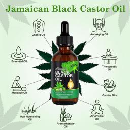 Black Castor Oil Nourishes Hair Growth Skin Massage Essential Oil Eyebrows Growth Prevents Skin Aging Hair Care Products