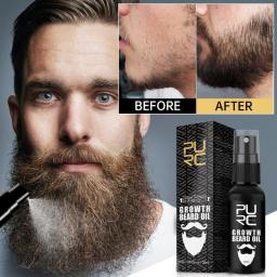PURC Beard Growth Oil For Men Hair Growth Products Thickener Nourishing Beard Grooming Treatment Beard Care