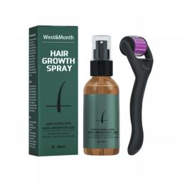 Beard Growth Spray Set For Men Nourishing Moisturizing Moustache Growth Enhancer Anti Hair Loss Care Serum With Beard Roller Kit
