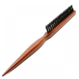 Natural Boar Bristle Hair Fluffy Comb Wood Handle Hair Brush Anti-static Barber Hair Comb Scalp Massage Hairdresser Styling Tool