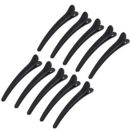10PCS Professional Hairdressing Salon Hairpins Black Plastic Single Prong DIY Alligator Hair Clip Hair Care Styling Tools