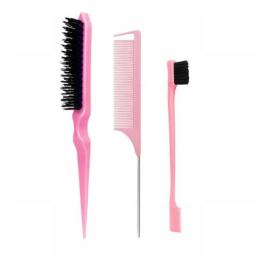 3Pcs Hair Styling Comb Hair Brush Set Teasing Hair Brush Tail Comb For Edge Back Brushing Combing Slicking Hair