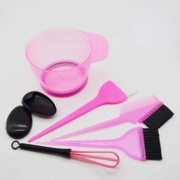 5Pcs/Set Hair Dye Color Brush Bowl Set With Ear Caps Dye Mixer Hairstyle Hairdressing Styling Accessorie
