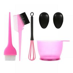 Hair Dye Color Brush Bowl Set With Ear Caps Mixing Rod Hair Tint Dying Coloring Applicator Brush Hairdressing Style Accessories