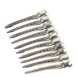 10pcs Hair Care Clips Stainless Steel Hairdressing Sectioning Clips Clamps For Hairdressing Barber Hair Cut Use Styling Tools
