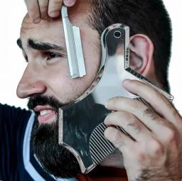 1PC Men Beard Styling Template Stencil Beard Comb For Men Lightweight And Flexible Fits All-In-One Tool Beard Shaping Tool