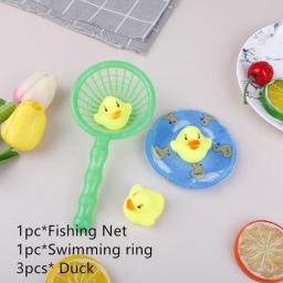 12pcs Cute Mini Colorful Rubber Float Squeaky Sound Duck Bath Toy Baby Bathroom Water Pool Funny Toys For Girls Boys Gifts