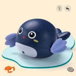 Baby Bathing Interactive Toy Windup Automatic Swimming Cartoon Whale Summer Bathroom Swimming Pool Children's Water Playing Toys