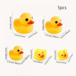5Pcs Cute Duck Swimming Water Toys For Children Soft Rubber Float Squeeze Sound Squeaky Bathing Toy For Baby Bath Toys