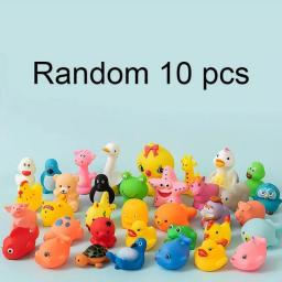 1-10 Pcs/set Baby Cute Animals Bath Toy Swimming Water Toys Soft Rubber Float Squeeze Sound Kids Wash Play Funny Gift