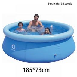 180*73cm Adult Children's Inflatable PVC Round Swimming Pool Summer Home Outdoor Bathtub Clip Net Thickened Cushion Pool