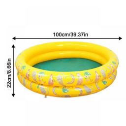 Kids Inflatable Swimming Pool PVC Round Pineapple Printed Inflatable Pool For Toddler Outdoor Water Game Play Center For Garden