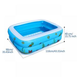 130/110CM Kids Swimming Pool Family Rectangular Inflatable Swimming Pool BathingTub For Kids Indoor Outdoor Summer Play Toy