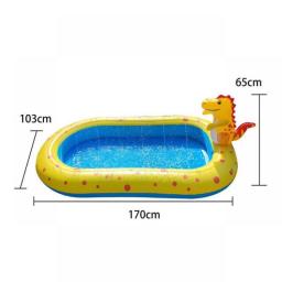 Inflatable Sprinkler Pool For Kids Dinosaur Sprinkler Kiddie Pool Backyard Splash Pad Sprinkler Swimming Pool Outdoor Water Toys