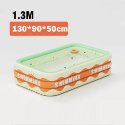 1.3M Swimming Pool Inflatable 3 Layers Pools For Family Square Summer Outdoor Party Folding Pump EU Children's Day Gifts