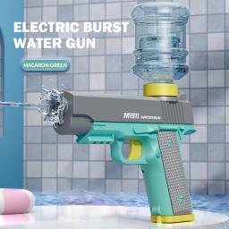 Summer Electric Water Gun Glock High Pressure Large Bottle Automatic Blaster Squirt Game Soaker Outdoor Pool Toy For Kids