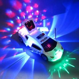 360 Degree Rotary Wheels Cool Lighting Music Kids Electronic Police Car Toy Electric Ride On Music Car With Led Light