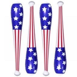 4pcs Inflatable American Baseball Bats 83cm/32.7inch Inflatable Hammer Stick Balloon Toy Carnival Pool Party Game Gifts