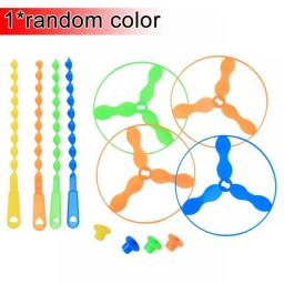 1-10Pcs Flying Helicopter Toy Hand Rotating Circle Bamboo Dragonfly Hand Rub Plastic Propeller For Outdoor Flying Toy Kids Gift