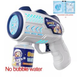Space Astronauts Fully Automatic Bubble Gun Rocket Bubbles Machine Automatic Blower With Bubble Liquid Toy For Kids Bubble Gift