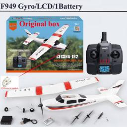 WLtoys 2.4G F949 LCD Version RC Airplane Cessna 182 3D6G 3Ch Fixed Wing Plane Outdoor Drone RTF With Gyroscope And Night Gift