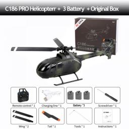 C186 PRO 2.4G RC Helicopte 6-Axis Electronic Gyroscope For Stabilization 4 Channel Remote Control RC Toy 4 Propellers Helicopter