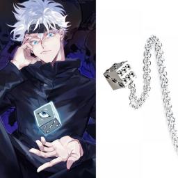 Gojo Satoru Jujutsu Kaisen Anime Cosplay Dice Metal Necklace Magic Cube Pendant Accessory Jewelry Cos Props Women Men Fans Gift